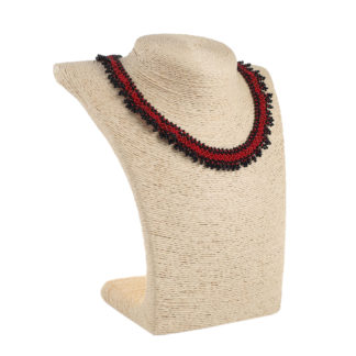 Силянка з бісеру червона з чорним мала