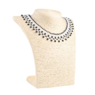 Силянка з бісеру біла з сірим середня