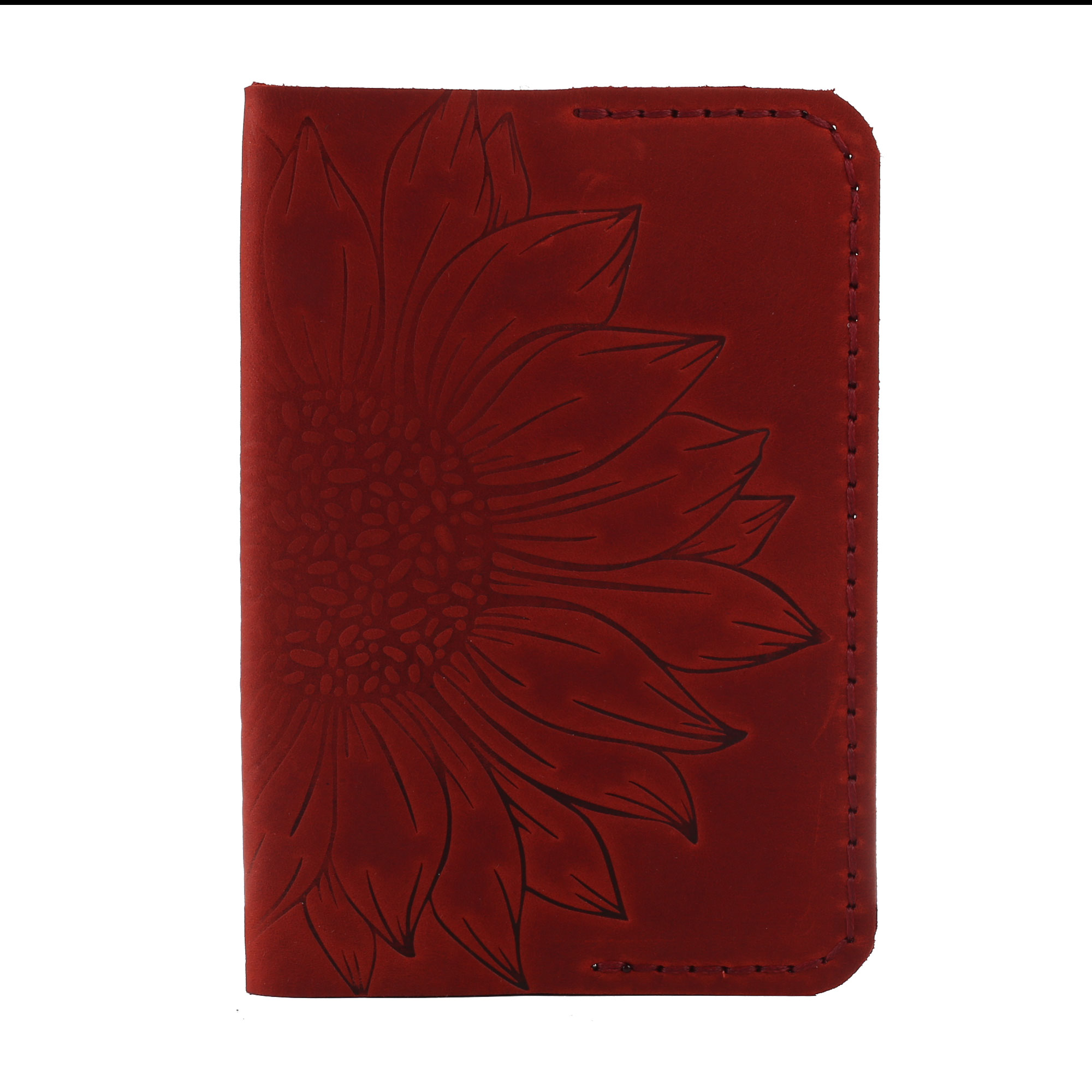 Обкладинка на паспорт червона "Соняшник" - Зображення 2