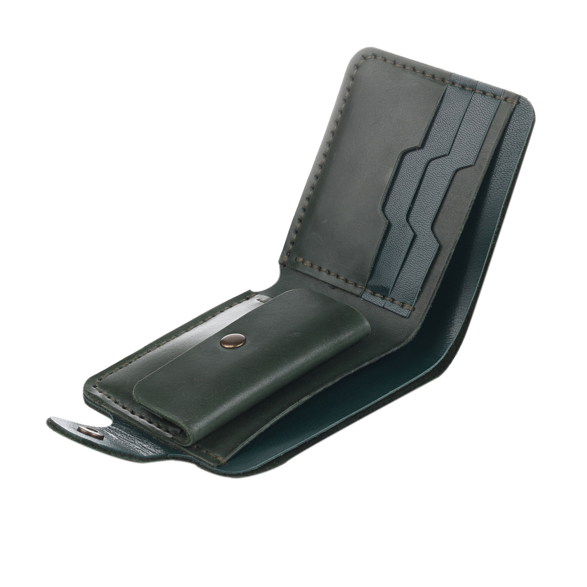 Гаманець складений зелений "Куля" - Зображення 2