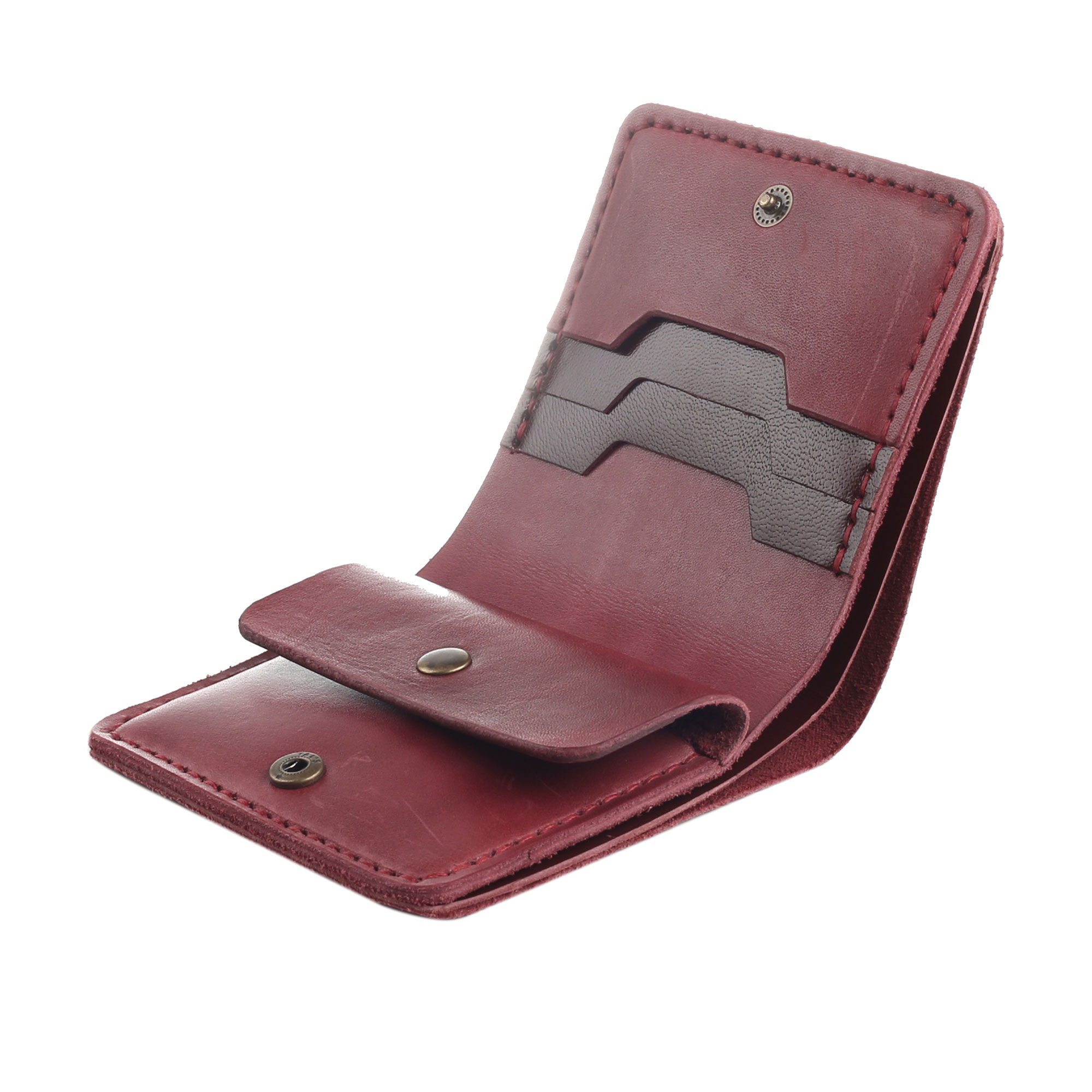 Гаманець квадратний бордовий "Куля" - Зображення 4