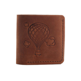 Гаманець квадратний коричневий "Куля"