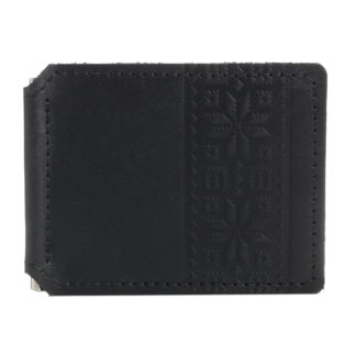 Затискач для купюр чорний “Вишиванка”