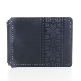 Затискач для купюр синій “Вишиванка”