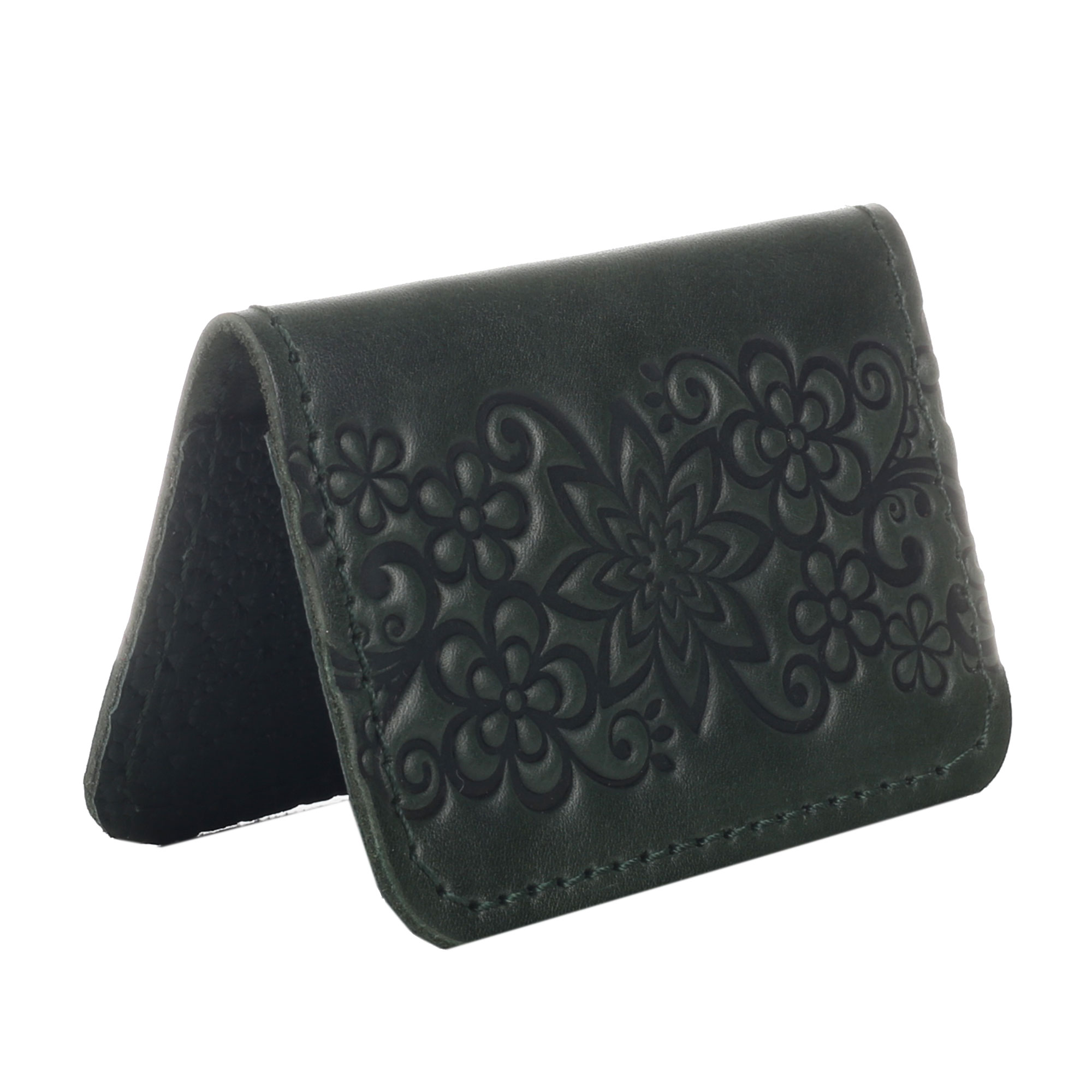 Обкладинка для документів (ID-паспорт) зелена Квіти - Зображення 4