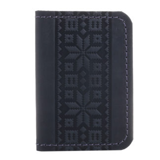 Обкладинка для документів (ID-паспорт)  синя Вишиванка