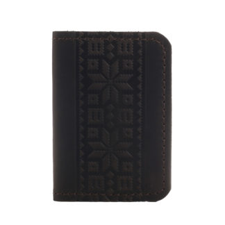 Обкладинка для документів (ID-паспорт)  коричнева Вишиванка