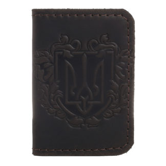 Обкладинка для документів (ID-паспорт) коричнева Герб