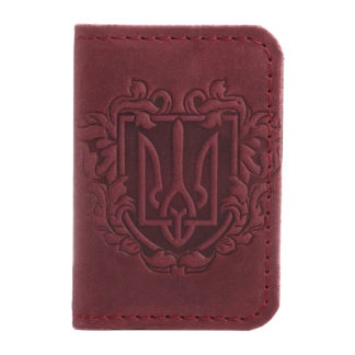 Обкладинка для документів (ID-паспорт) бордова Герб