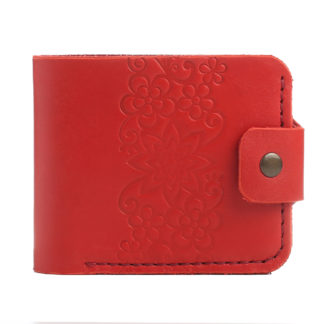 Гаманець червоний складений Квіти
