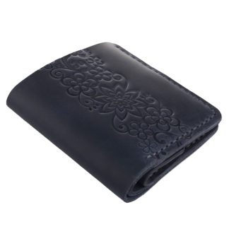 Гаманець синій складений Квіти 2