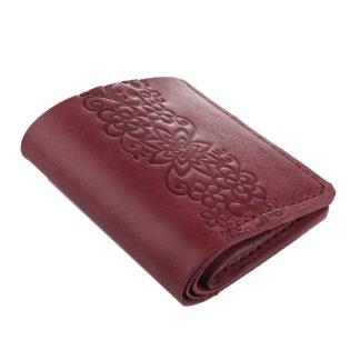 Гаманець бордовий складений Квіти 2