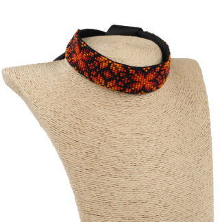 Гердан стрічковий, геометрія чорно-оранжева 2