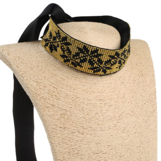 Гердан стрічковий великий Геометрія чорно-золотий
