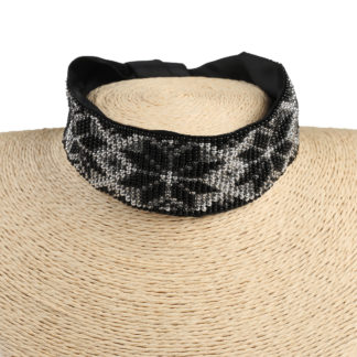 Гердан стрічковий великий Геометрія чорно-сірий