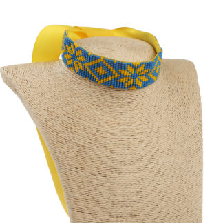 Гердан стрічковий, геометрія жовто-блакитна 4