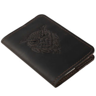 Обкладинка на паспорт коричнева “Сова”