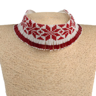 Гердан стрічковий, біло-червона Вишиванка