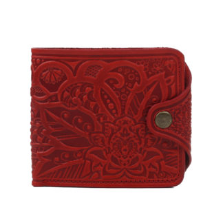 Гаманець червоний складений "Квітучий сад"