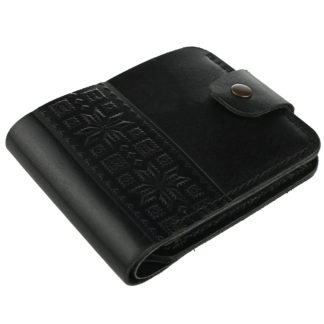 Гаманець чорний складений Вишиванка