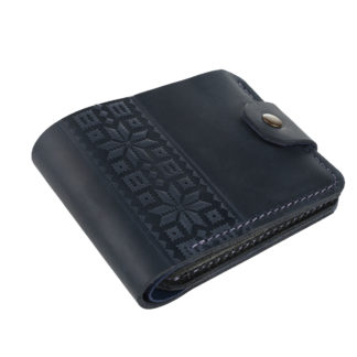 Гаманець синій складений Вишиванка