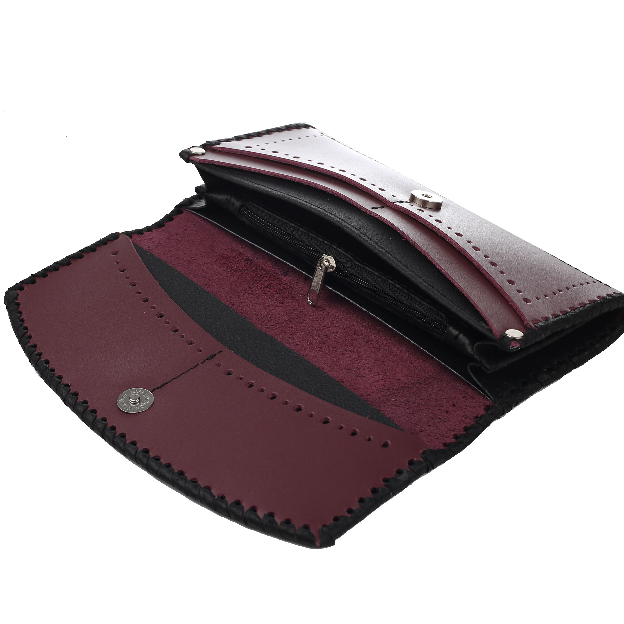 Гаманець лонгер “Візерунки” бордовий - Зображення 3