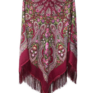 Хустка українська жіноча бордова