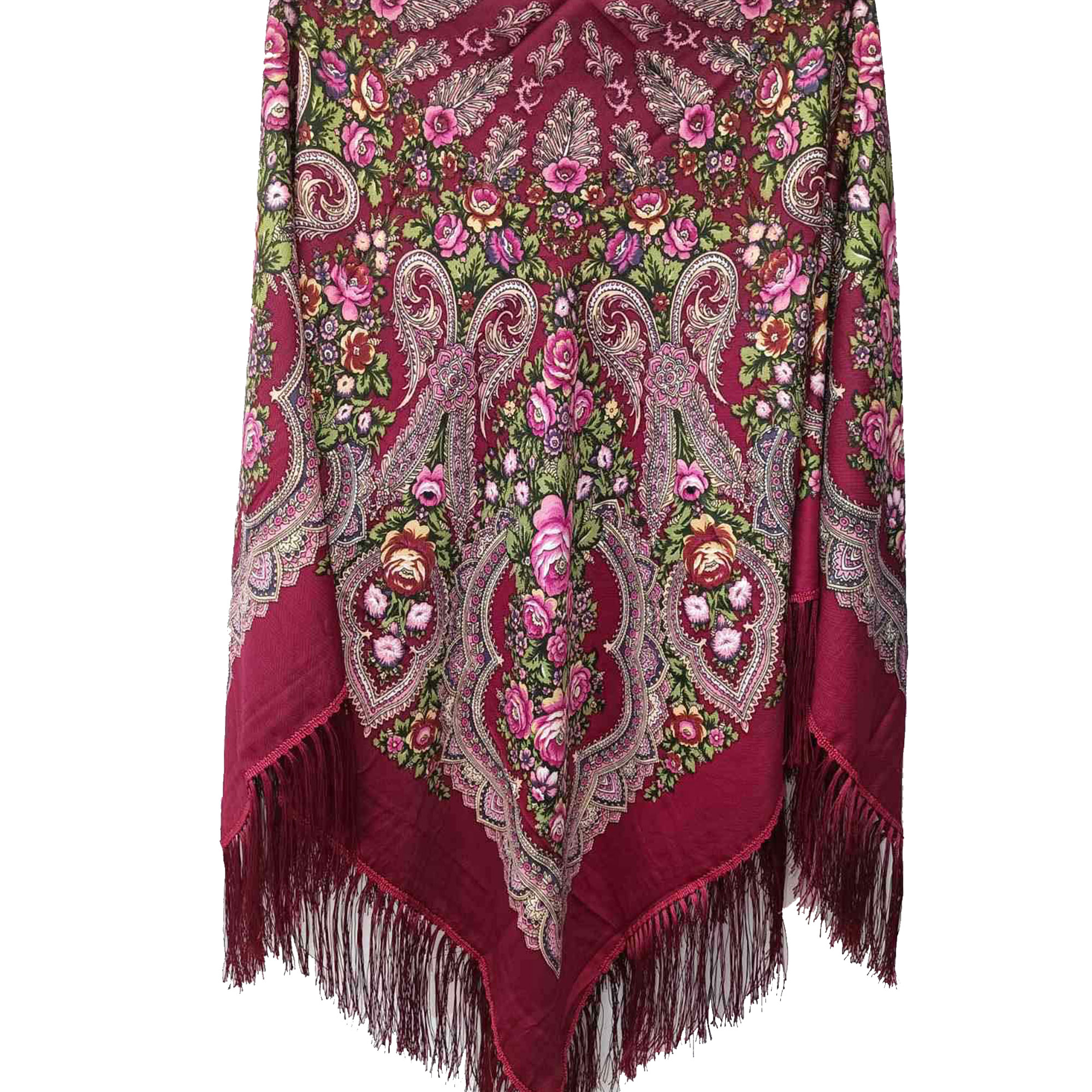 Хустка українська жіноча бордова