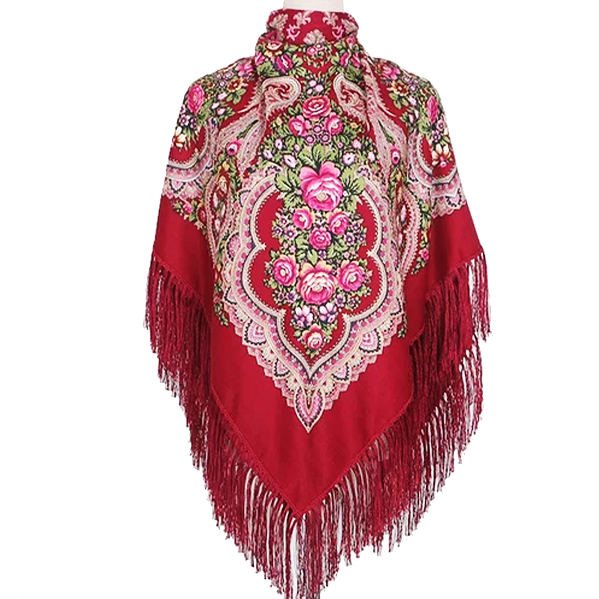 Хустка українська жіноча червона 1 - Зображення 3