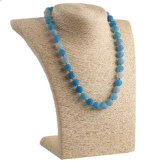 Намисто з агату блакитне (матове)