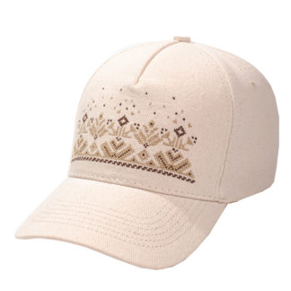 Бейсболка”Етно гори” вишивка (світлий беж)