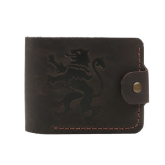 Гаманець коричневий складений Лев