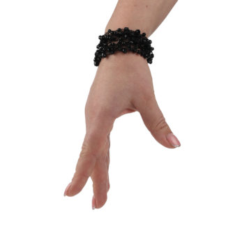 Браслет з бісеру-кришталю чорний