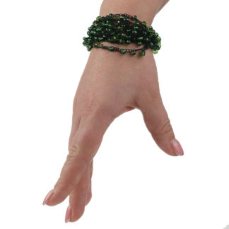 Браслет з бісеру-кришталю смарагдовий