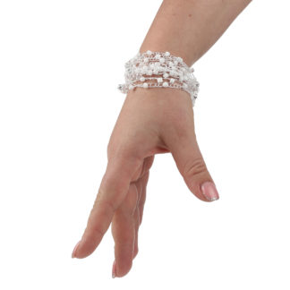 Браслет з бісеру-кришталю білий