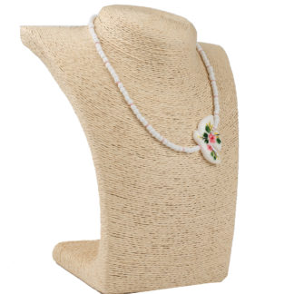 Намисто керамічне рожева квіточка “Ластівка”