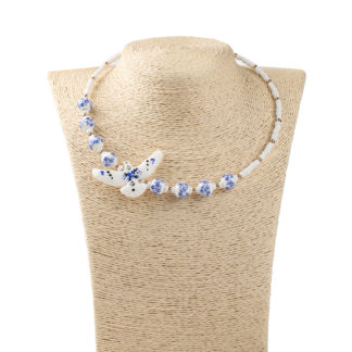 Намисто керамічне блакитне "Ластівка"