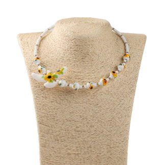 Намисто керамічне жовте "Ластівка"